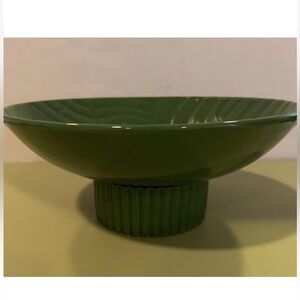 Tabitha Brown For Target Green Palm Ceramic Pedestal Bowl 10.25”
